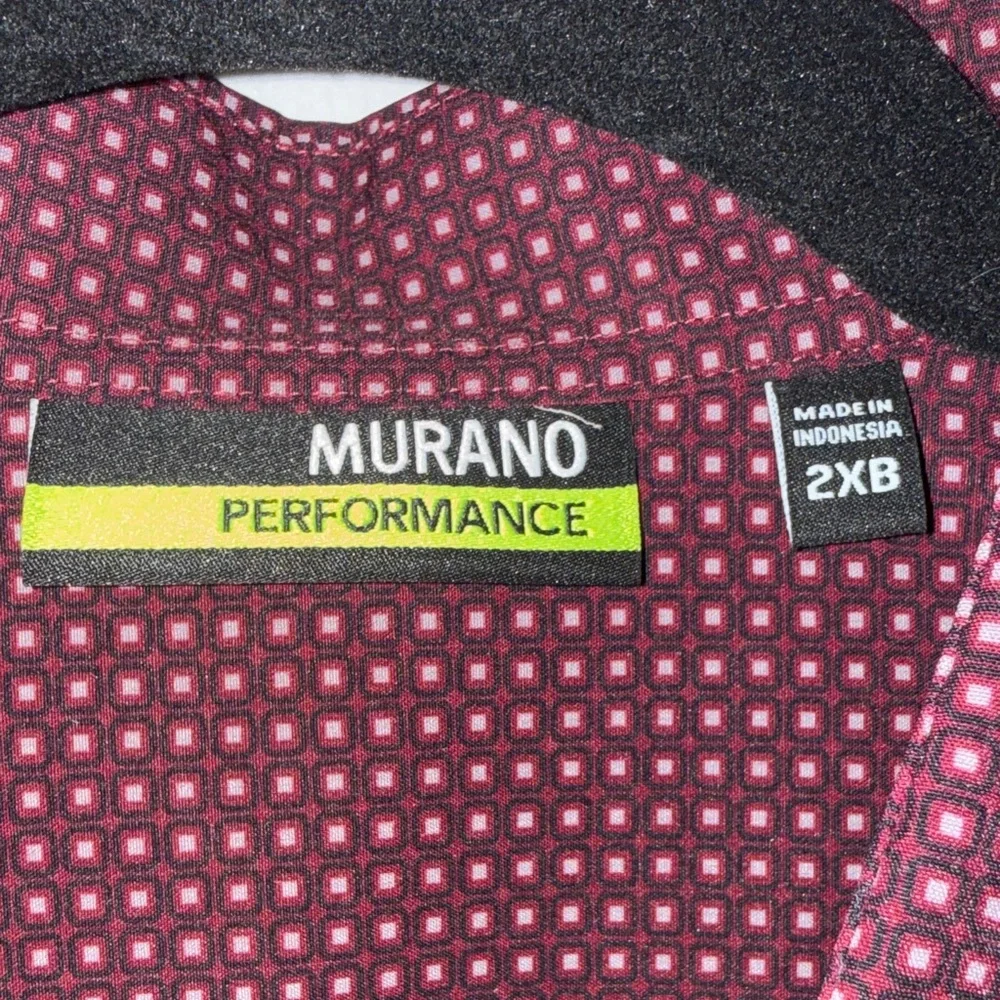 Murano Men's Dark Red Checkered Button-Down Shirt (Big Man) - Picture 3 of 6